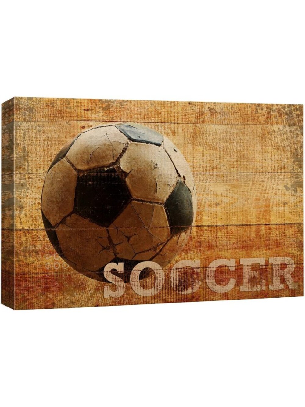 Vintage Soccer Ball Canvas Wall Art - Modern Sports Photography for Home Decor